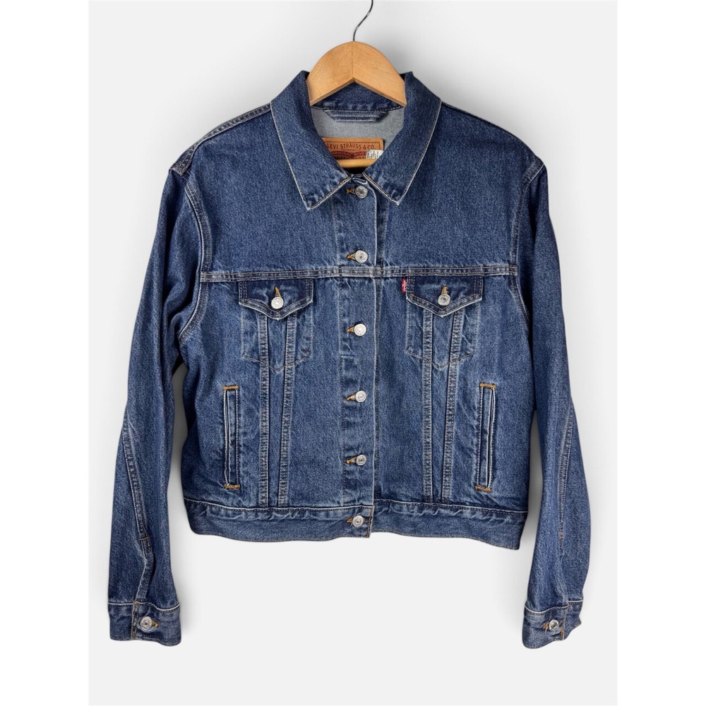 Vintage Y2K Levi's Denim Trucker Jacket Women Large relaxed fit Drop Shoulder